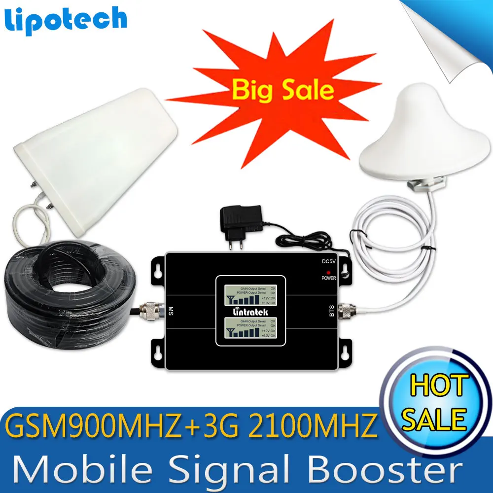 2017 Yeni tip! GSM 900/2100 mhz Bual band Cep Akıllı Telefon Sinyal Booster WCDMA 3G Mobil Sinyal Tekrarlayıcı Amplifikatör Ile LCD