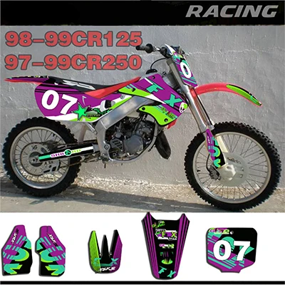 

For Honda CR125 1998-1999 CR250 1998-1999 CR 125 250 Motorcycle Customized Number Full Stickes GRAPHICS BACKGROUNDS DECAL With