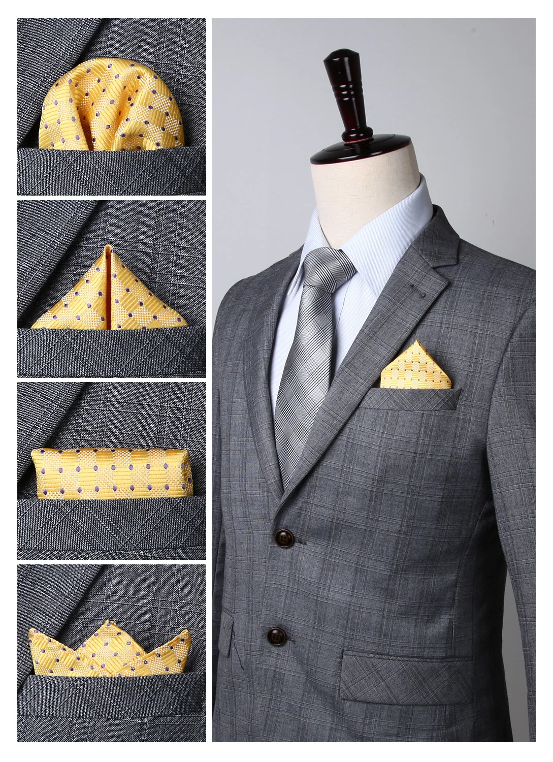 Для мужчин модные нагрудный платок Пейсли клетчатая, с цветочным принтом, 6 шт, 25x25 см платок Свадебная вечеринка нагрудный платок, превосходный набор в подарочной коробке