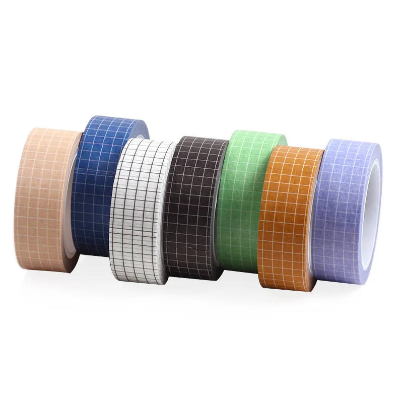 Pure color lattice Washi Tape Japanese Paper DIY Planner Masking Tape Adhesive Tapes Stickers Decorative Stationery Tapes