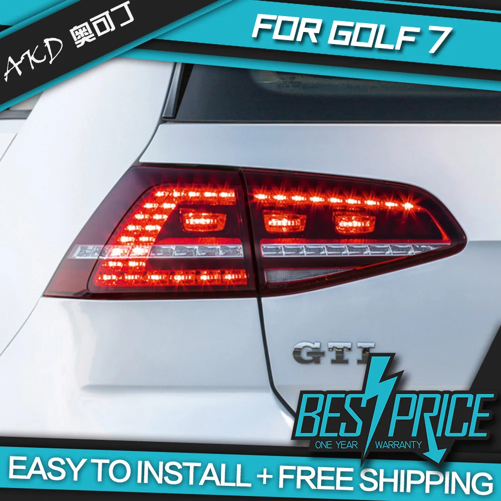 

AKD tuning cars Tail lights For VW Golf 7 Golf7 MK7 R20 Taillights LED DRL Running lights Fog lights angel eyes Rear parking
