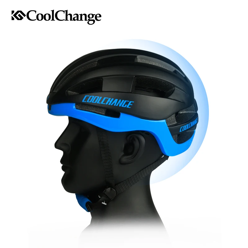 Сверхлегкий велосипедный шлем CoolChange ЭПС интегрированный 16 вентиляционных