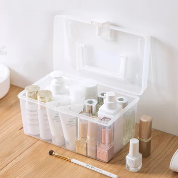 

Transparent Desktop Plastic Portable Storage Small With Lid Finishing Medicine Box