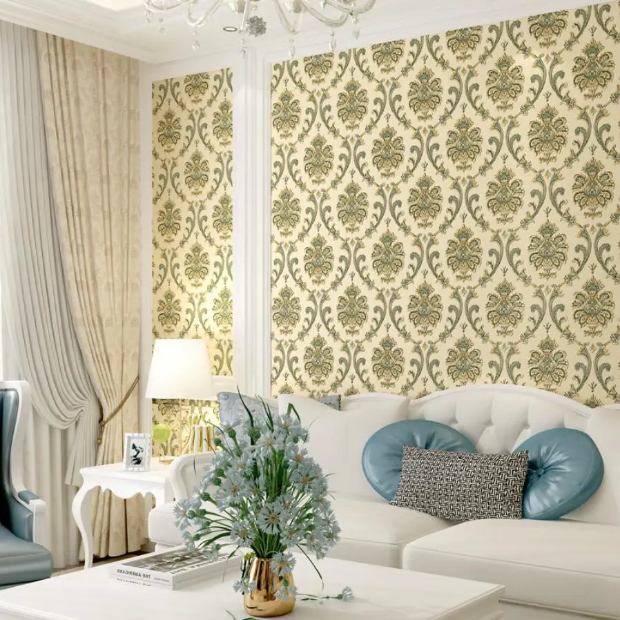 

Luxury Damask 3d Wallpaper for Living Room Wall Decor TV Background Bedroom Mural Papier Peint Damascus Floral Wallpapers W132