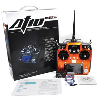 

RadioLink AT10 II 2.4G 10CH Remote Control System Transmitter R10D Receiver Send The Voltage Feedback Module And Hanging Belt