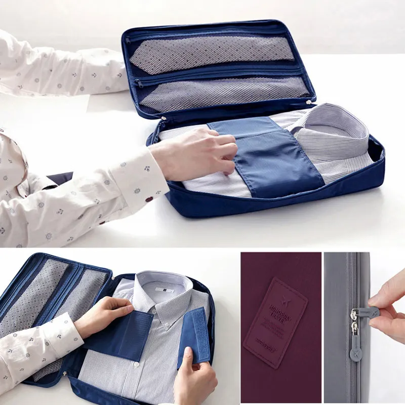 Мужская Портативная сумка для путешествий с рубашкой и галстуком, сумка-контейнер для деловых поездок, Чехол для багажа