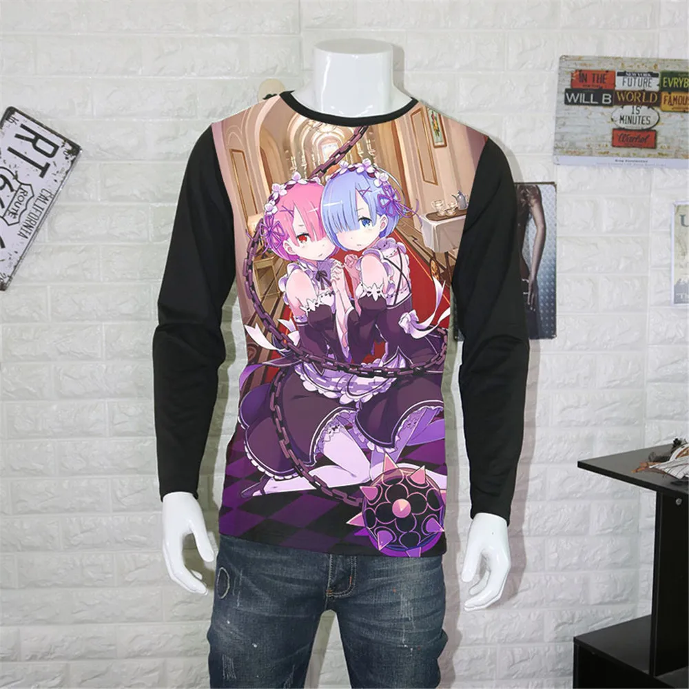 Косплей Аниме Re:Zero kara Hajimeru Isekai Seikatsu футболка аниме Emilia Rem для студентов прекрасный