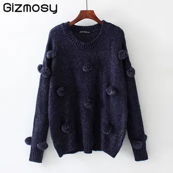 

2019 New Arrival Sweater for Women Autumn Warm Solid Pullovers Knit Garments Female Loose Wool Sweaters Tops SY2033