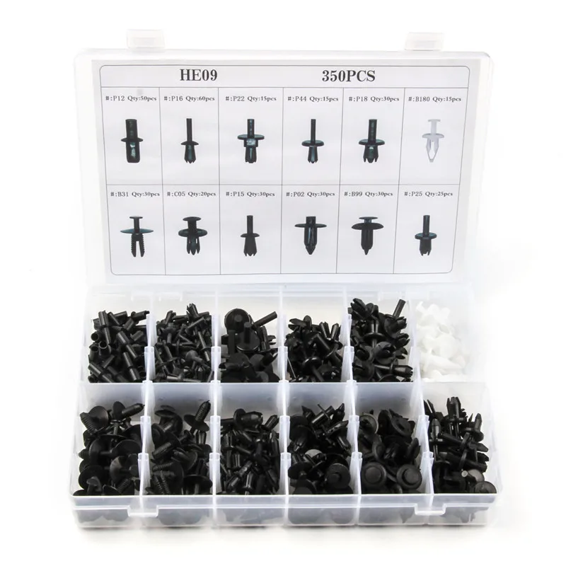 350PCS Car Rivet Trim Clip Panel Universal Mixed Auto Fastener Plastic