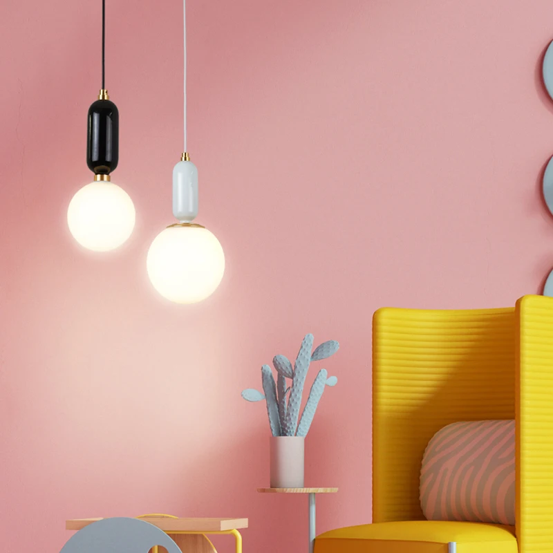 

JAXLONG Glass Pendant Light Nordic Simple Bedroom Living Room Creative Personality Bar Restaurant Bubble Ball Shape Light Cafe