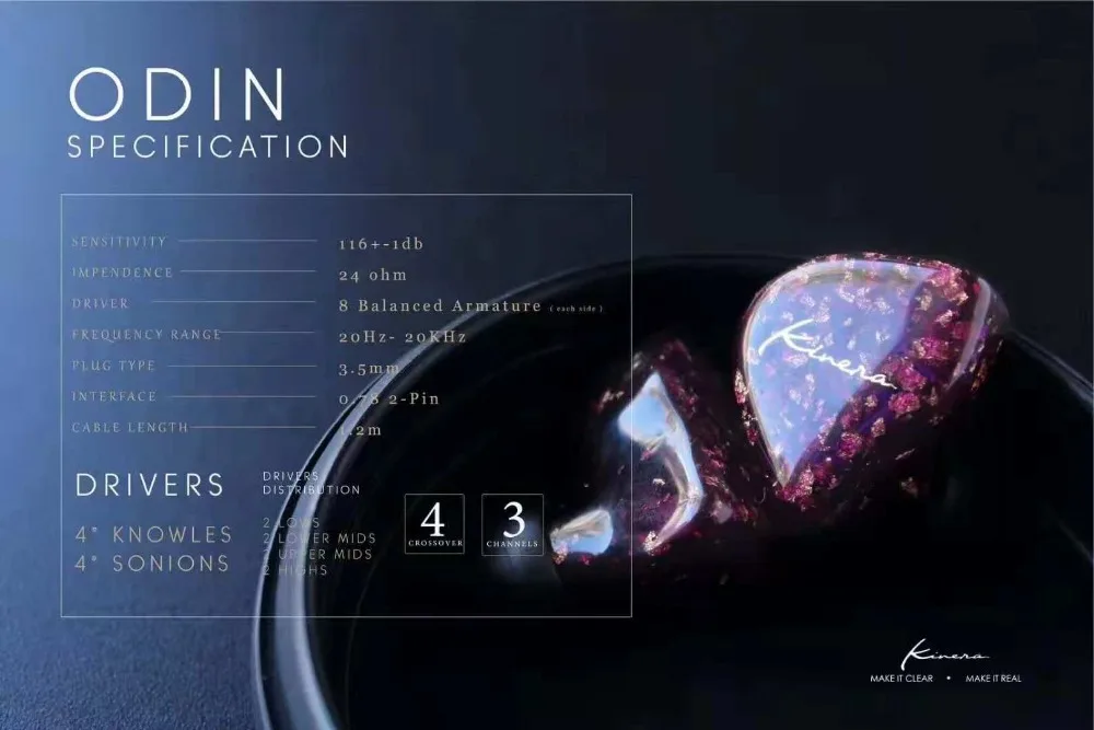 Kinera Odin 8BA приводной блок в ухо наушники аудио высокой четкости IEM гарнитура