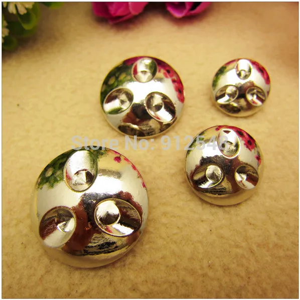 10pcs Silver Buttons 15mm/18mm/22mm/25mm Metal Button Wholesale Fashion