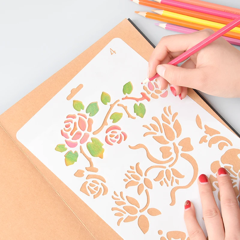 

JIANWU 1pc DIY Creative handmade cute ruler Stencil painting Decoration tool Scrapbook Hollowed out templat stationary supplies