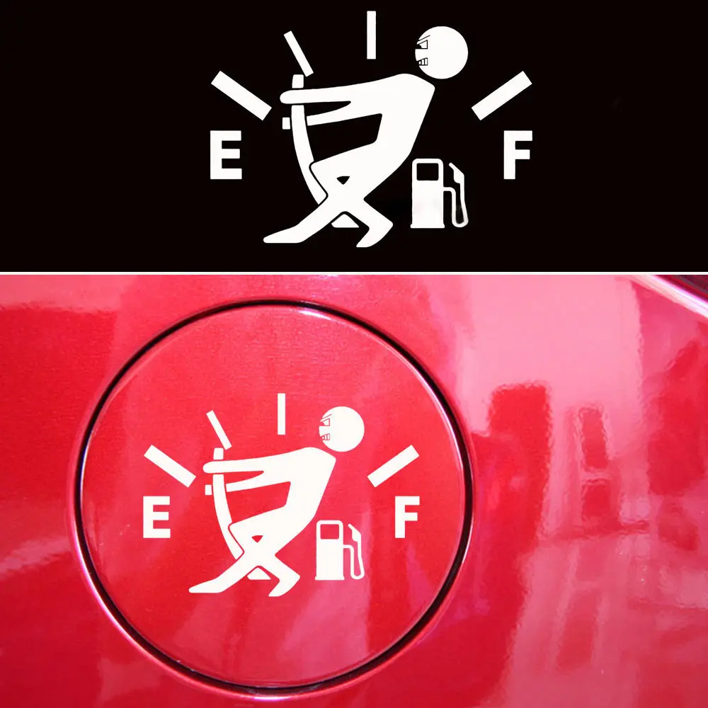 

1 Pcs Funny Car Sticker Pull Fuel Tank Pointer To Full Hellaflush Reflective Vinyl Car Sticker Decal Wholesale car accessories