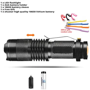 

Portable Mini Penlight T6 8000LM Zoom LED Flashlight Torch Pocket Light Waterproof Lantern 18650 Rechargeable Led For Hunting