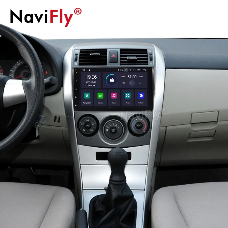 Clearance NaviFly 9" 2 din IPS DSP Car multimedia player Android 9.0 car gps radio for Toyota Corolla 2007 2008 2009 2010 2011 2G RAM WIFI 1