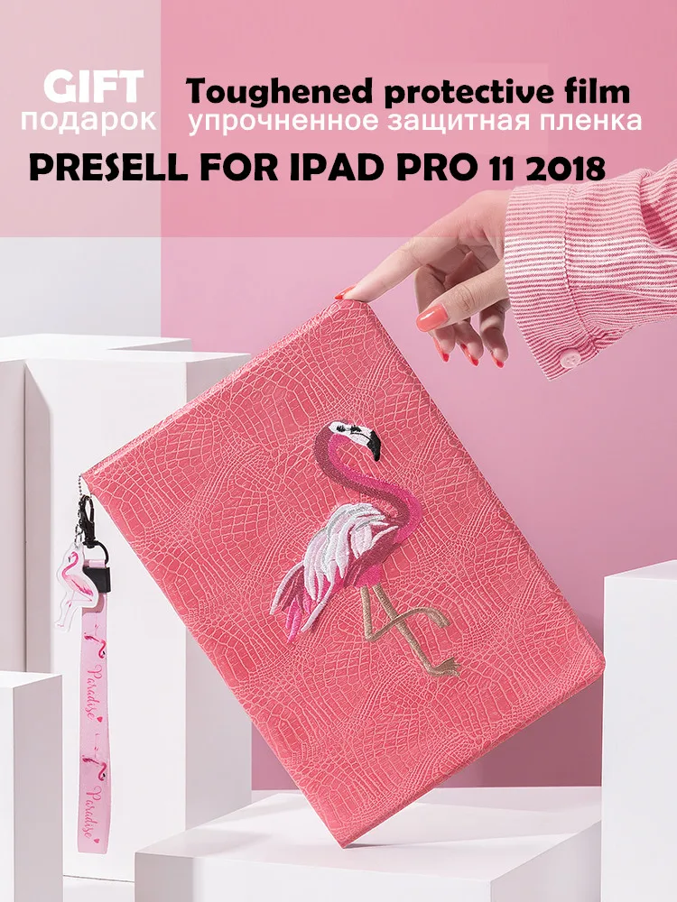 

Case for iPad Pro 11 2018 Pink Color PU Leather SOFT TPU Back Ultra Slim Light Weight Smart Cover Case For ipad pro 11 inch 2018