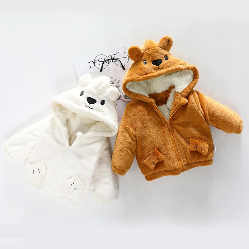 

Baby Clothes Jacket Coat Autumn Winter Flannel Warm Outerwear Children Newborn Hooded Baby Boys Girls Kids Clothes