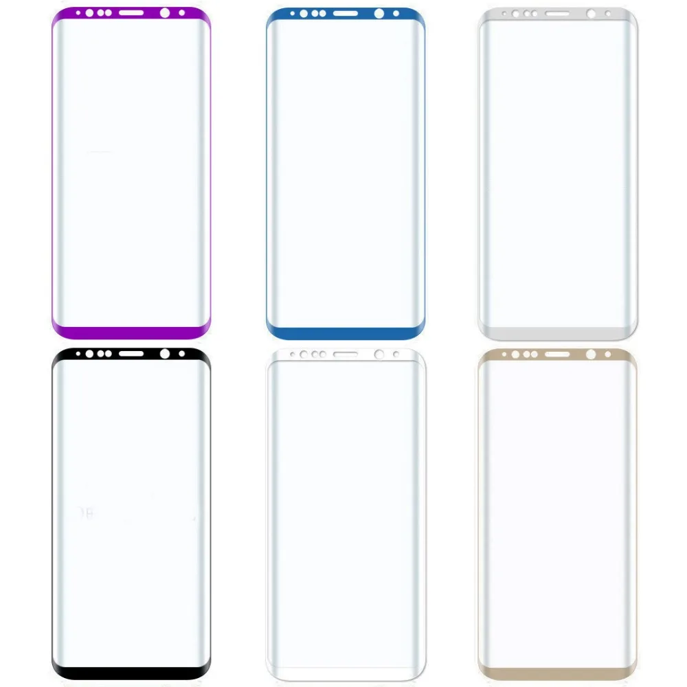 

2Pcs 3D Tempered Glass Full Cover Screen Protector For Samsung Galaxy Note 9 8 S8 S9 Plus Original Color Black Gold Silver Blue