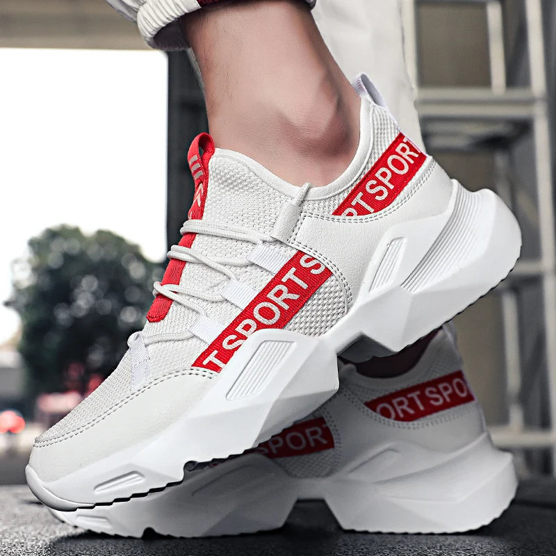 

Weweya Letters Printed White Sneakers Man New Fashion Ribbon Mens Shoes PU Trainers Tenis Masculino Adulto Chaussure Homme