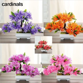 

1 Mini Artificial Bonsai Tree Plants Pots Plastic Pots Fake Green Plants Pots Family Garden Decoration Wine Cabinet Decoration