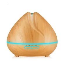 KBAYBO 400ml Aroma Essential Oil Diffuser Ultrasonic Air Humidifier with Wood Grain 7 Color Changing LED Lights for Office Home
