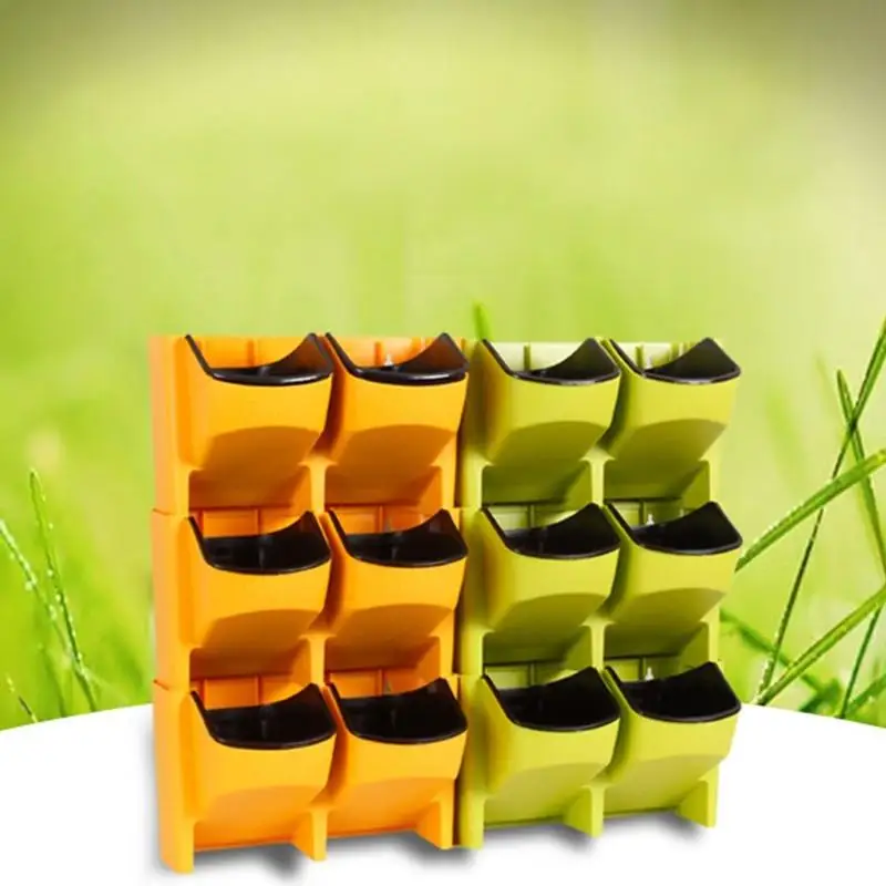 

Garden Flower Pot Planter for Indoor/Outdoor 2-Pocket Vertical Wall Planter Self Watering Stackable Hanging