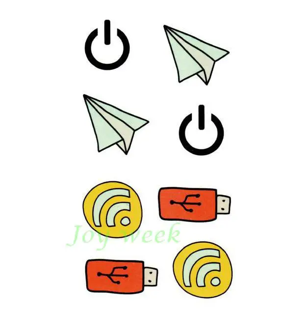 Водостойкая Временная тату-наклейка бумажный самолет Wi-Fi USB тату-наклейки