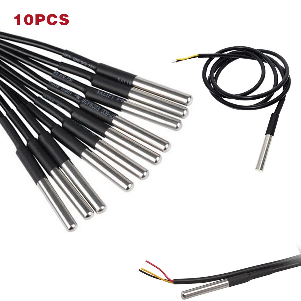

10Pcs 1M Waterproof Digital Thermal Probe Sensor DS18B20 DS18S20 @8 JDH99