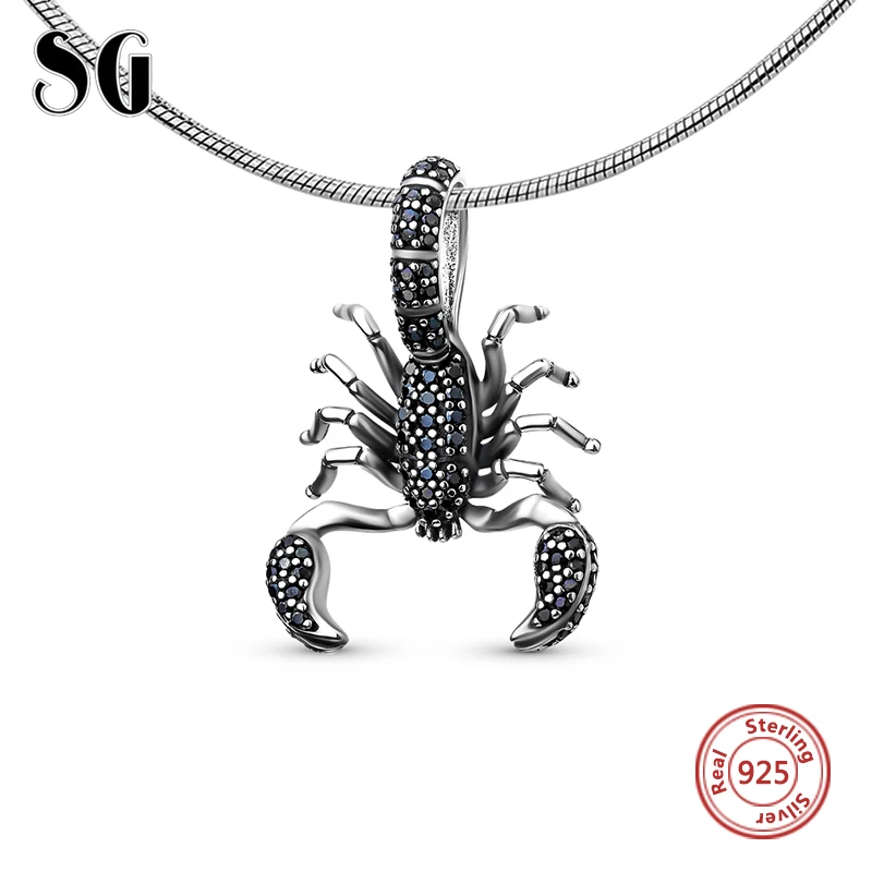 Black Scorpion Fit Pandora Pendant Thomas Style Rebel diy Jewelry For Men & Women Berloque Gift In 925 Sterling Silver for gifts|pandora pendant|fit