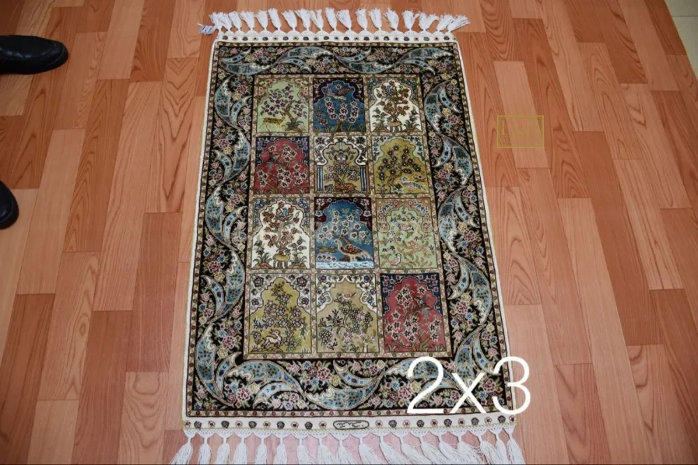 2'x3 230 линии ручной работы Шелковый Восточный персидских Ковры ручной ковер из шелка для украшения дома