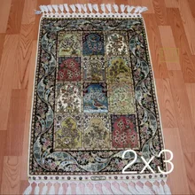 2'x3 230 линии ручной работы Шелковый Восточный персидских Ковры ручной ковер из шелка для украшения дома