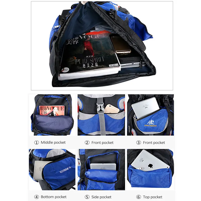 70L походный рюкзак, походные рюкзаки, походная сумка, мужской рюкзак, уличные спортивные сумки, дождевик, туристический рюкзак для путешествий, Mochila XA52A