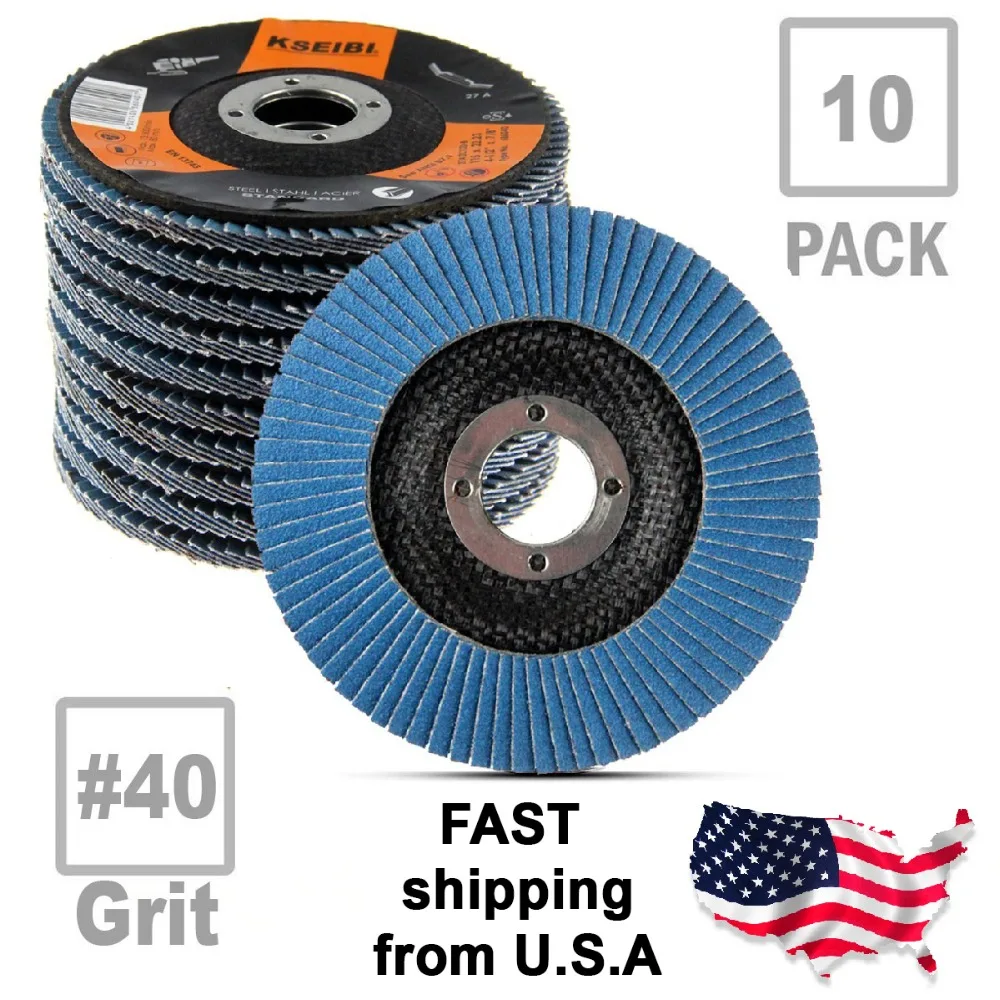 KSEIBI 686032 Zirconia Corundum 4 1/2 Inch Flap Disc Sanding Grinding