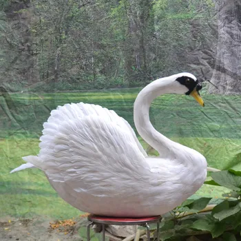

European style white simulation swan toy Foam and feathers beautiful swan model gift about 60x75cm 2419