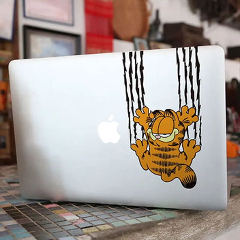 Cute Cartoon Garfield Cat Claws Gliding Vinyl Decal Laptop Stickers