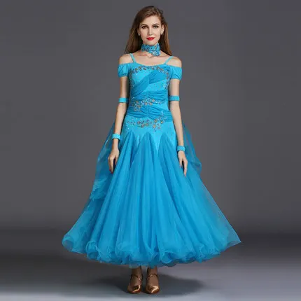 Exquisite Luxury Rhinestone Ballroom Dance Dresses Standard Ballroom Dancing Clothes Competition Standard Dance Dress Waltz