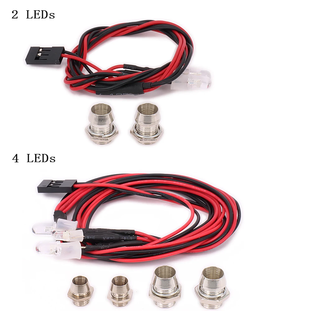 

2Leds 4 Leds Body Shell Roof Mount Light Set Headlight For 1/10 1/16 1/18 RC Model Car Monster Truck Crawler HSPHPI WltoysHimoto