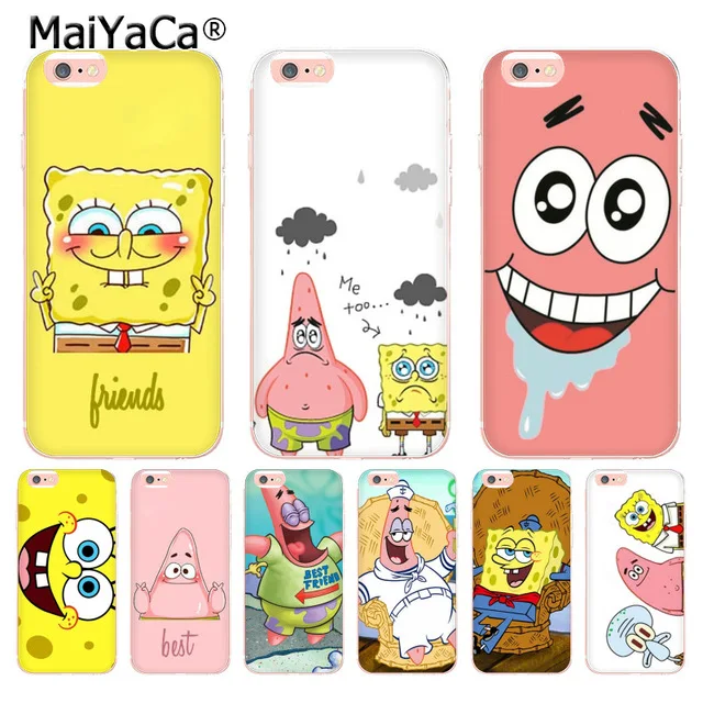 MaiYaCa Best Friends Forever BFF Spongebob for iPhone 4S SE 5C 5S 5 6 6S 7 8 Plus X XR XS MAX Phone Cases transparent Soft TPU | Мобильные