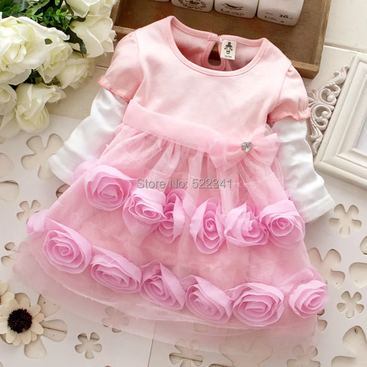 rose dress for baby girl