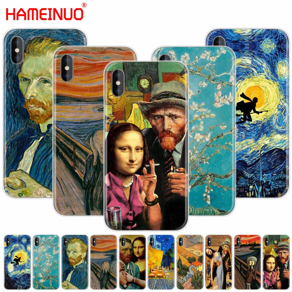 

HAMEINUO Van Gogh Star funy cell phone Cover case for iphone X 8 7 6 4 4s 5 5s SE 5c 6s plus
