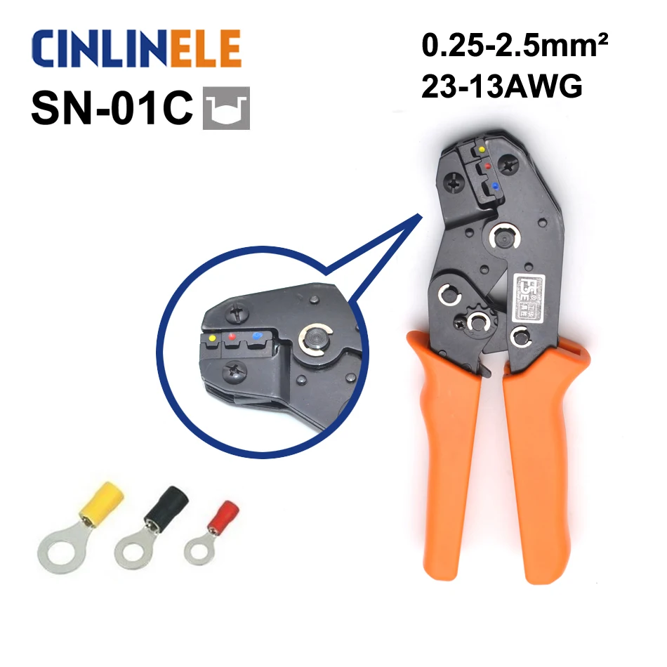 

Free Shipping SN-01C 0.25-6.0mm 23-10AWG Mini Type Self Adjustable Crimping Hand Pliers Electrical Wire Terminals Crimper Tools