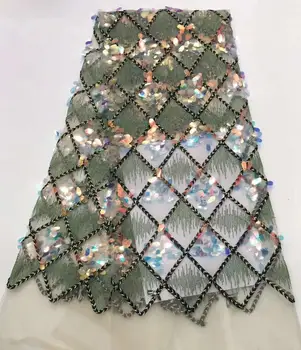 

2019 High Quality African Lace Fabric French Lace Fabric Tulle Sequins Nigerian Lace Fabric For Wedding Dress WHJJUN281