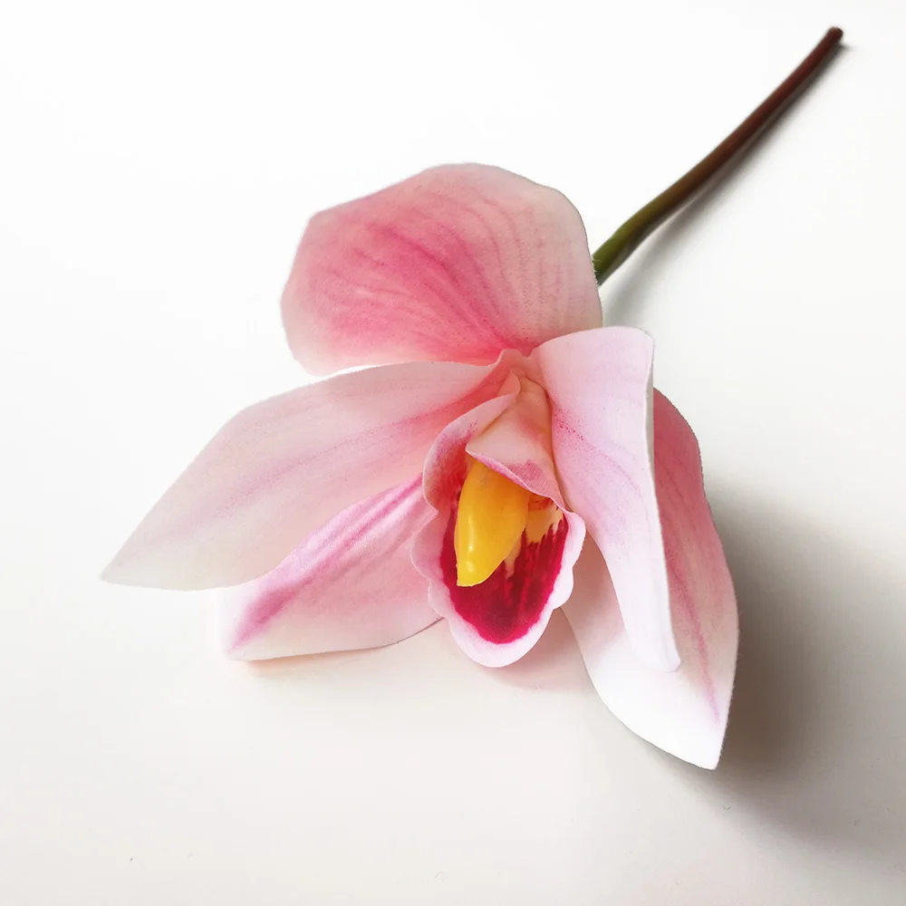 Искусственные цветы Cymbidium Бабочка Орхидея свадебный букет белые розовые розы