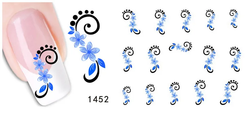 4 шт Цветочные наклейки для ногтей белый цветок для ногтей DIY Гель-лак наклейки для ногтей цветы наклейки для маникюра клейкая пленка для салона - Цвет: XF1452