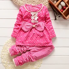 Children Girl clothes sets long sleeve sweatshirt and Pants Kids clothing set 2016 spring autumn sport suit