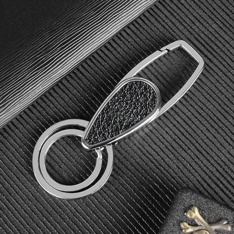 Мужской автомобильный брелок металлический ключ для Авто держатель кожаный брелок-карабин для ключей креативный авто аксессуары мотоцикл брелок в подарок для друзей 1 шт - Название цвета: Фиолетовый
