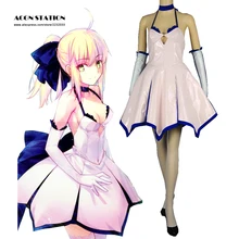 2016 Envío Gratis Fate Stay night Sable Ilimitado Hoja Obras Fantasy Vestido de Anime Cosplay Mujeres Adultos Trajes Del Cabrito