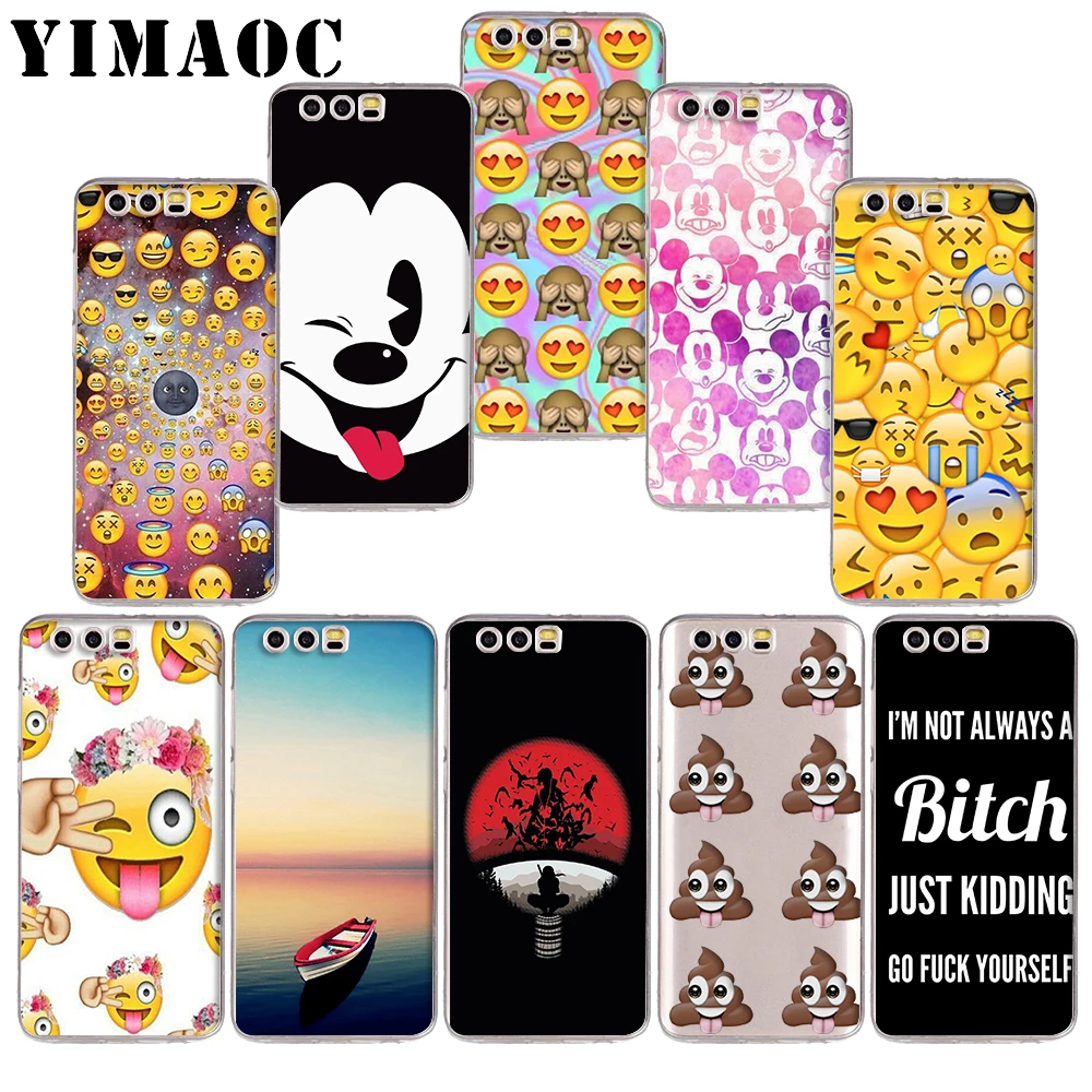 

YIMAOC 163z Emoji Smiley Black Cat Soft TPU Case for Huawei Honor 10 9 lite 7A Pro 7C 7X 8X Nove 3 3i