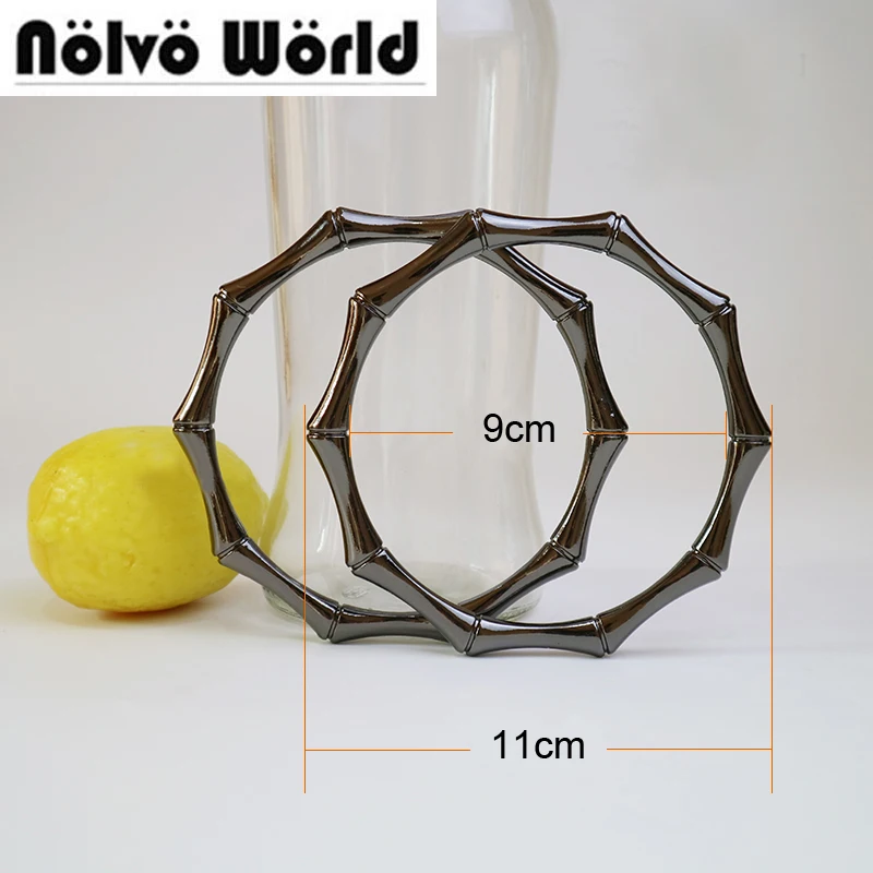 

5 pairs=10 pieces,4 colors 11cm Bamboo looking Metal Solid Round Ring handles,ladies bags welded circle ring handle parts